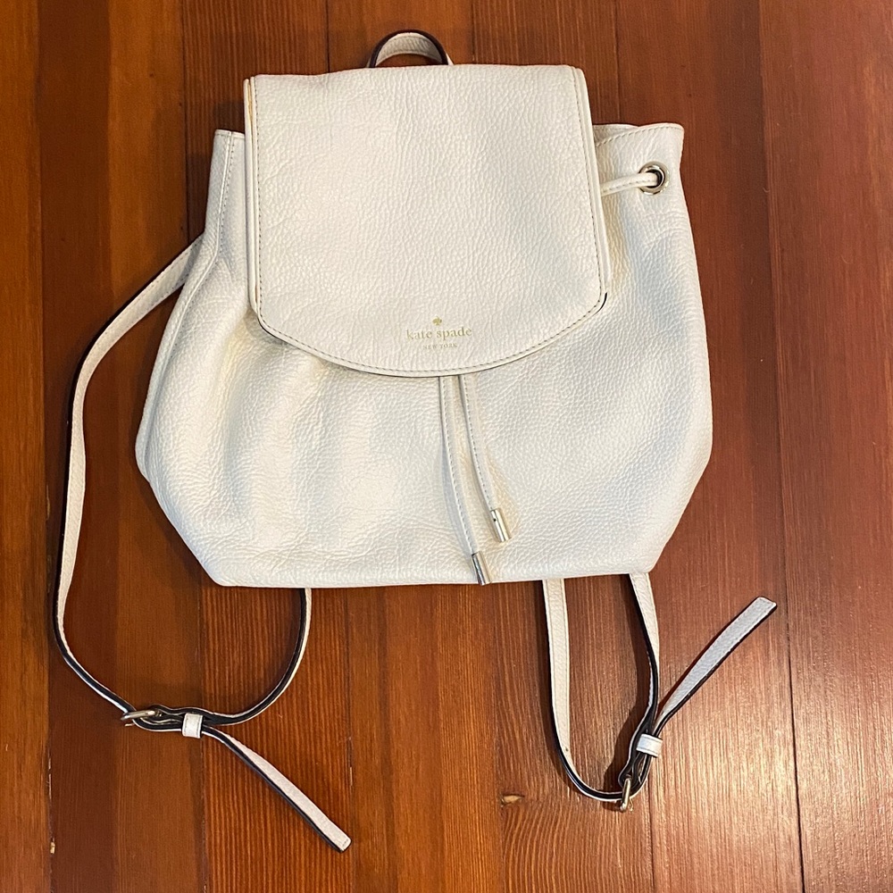 Kate Spade White Leather Backpack